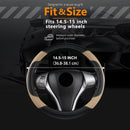 Axooms Leather Steering Wheel Protection Cover , Non-Slip and Breathable Microfiber Protective Cover, Universal Fit for Most Cars (Beige)