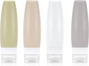 Axooms 4-Piece Silicone Travel Bottle Set, Leakproof TSA-Approved Toiletry Containers