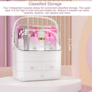 Axooms Makeup Storage & Organizer Drawers, Large 3-Tier Dustproof Acrylic Cosmetics Box with Covers, Skincare Organizer & Wardrobe Display Case