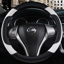 Axooms Leather Steering Wheel Protection Cover , Non-Slip and Breathable Microfiber Protective Cover, Universal Fit for Most Cars (Beige)