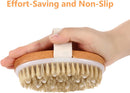 Axooms Wet and Dry Body Brush with Natural Bristles for Shower Massage, Back Cleansing, Lymphatic Drainage, Exfoliation and Circulation (10 cm Round Diameter)