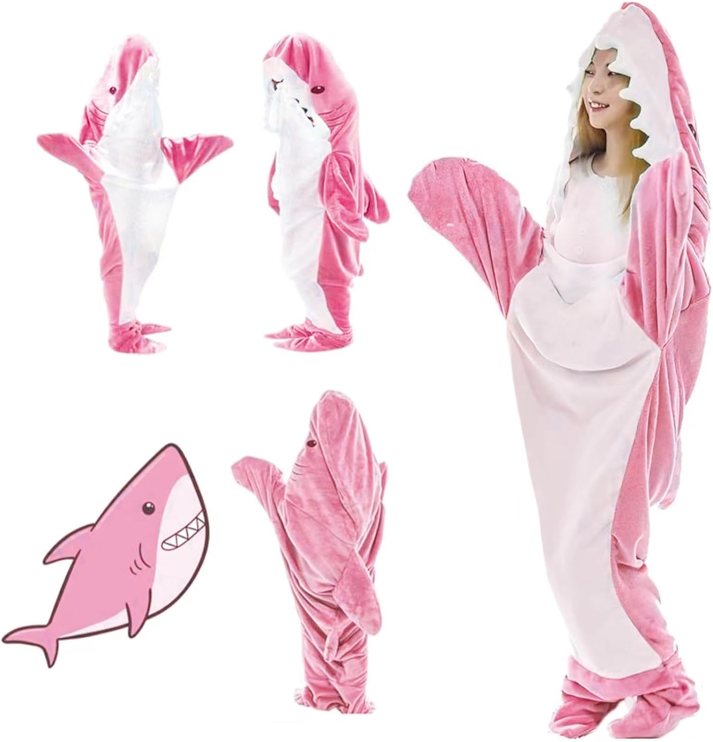 Wearable Shark Blanket Hoodie Onesie Adults/Kids