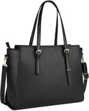 Axooms Women's 15.6-Inch Water-Resistant Laptop Tote Bag, Black
