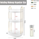 Axooms 360° Rotating Makeup Organizer for Bathroom Countertop, 3-Tier Cosmetic and Perfume Storage Shelf, Gold