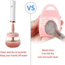 Axooms Automatic Makeup Brush Cleaner and Dryer, Electric Brush Cleaning Machine with 8 Rubber Collars