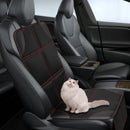 Axooms Car Seat Protector, Non-Slip and No-Trace Backing, Thick Waterproof Cover for SUVs, Sedans and Trucks, Leather Seat Protector (Black with Red Stitching)