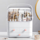 Axooms Makeup Storage & Organizer Drawers, Large 3-Tier Dustproof Acrylic Cosmetics Box with Covers, Skincare Organizer & Wardrobe Display Case