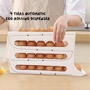 Axooms 4-Layer Automatic Rotating Egg Dispenser for Refrigerator – Space-Saving Gravity-Fed Egg Organizer, Holds 30 Eggs, White, Size L