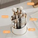 Axooms 360° Rotating Makeup Brush Organizer with Lid - Desktop Cosmetic Storage