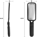 Axooms Stainless Steel Foot File & Callus Remover, Pedicure Foot Scrubbing Tools, 3-Piece Pack, Black