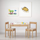 Axooms Children's Table with Two Chairs, White Pine Wood