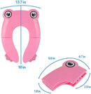 Axooms Large Foldable Non-Slip Potty Training Seat for Boys and Girls, Reusable Travel Toilet Seat Cover, Fits Round and Oval Toilets with Carrying Bag, Pink (New)