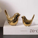 Axooms Small Animal Figurines - Black Bird Statues for Home Decor, Modern Ceramic Desktop & Bookshelf Decor for Bedroom, Living Room, Cabinet & Coffee Table (Black, 2 Pieces)