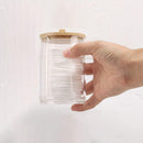 Axooms Round Cotton Swab Holder with Bamboo Lid, Cotton Ball and Cotton Bud Organizer for Bathroom, Vanity, and Sink