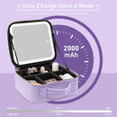 Axooms Travel Makeup Case with LED Mirror, 3 Light Modes, Adjustable Brightness and Removable Dividers