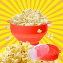 Axooms Microwave Popcorn Bowl with Lid and Comfortable Built-in Handles, Silicone Popcorn Maker, Foldable & Dishwasher Safe Bowl - Large Bowl Holds Up to 15 Cups of Popcorn (Red)