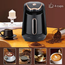 Axooms 600W Electric Turkish Coffee Maker – Fast Heating, 0.5L Single Serve for Turkish, Greek & Arabic Coffee with Auto Shut-Off, Drip-Free Spout & Comfortable Handle (Elegant Black & Gold Design)