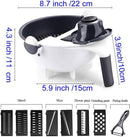 Axooms 9-in-1 Multifunctional Vegetable Slicer with Draining Basket, Portable Chopper, Grater and Magic Rotating Kitchen Vegetable Cutter