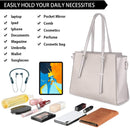 Axooms Women's Large PU Leather Tote Bag, 15.6-Inch Laptop Handbag for Classes