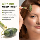 Axooms Jade Facial Roller for Skincare, Eye, Neck & Face Massage