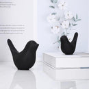 Axooms Small Animal Figurines - Black Bird Statues for Home Decor, Modern Ceramic Desktop & Bookshelf Decor for Bedroom, Living Room, Cabinet & Coffee Table (Black, 2 Pieces)