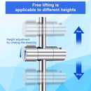 Axooms Shower Head Holder Universal Adjustable Shower Holder Bracket , Shower Head Holder Replacement Fits 18-25mm Round Shower Pole, ABS and Chrome-Plated, Silver