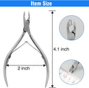Axooms Professional Stainless-Steel Cuticle Nipper, Surgical-Grade Half-Jaw Nail and Dead Skin Trimmer with Double Spring