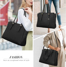 Axooms Women's Large PU Leather Tote Bag, 15.6-Inch Laptop Handbag for Classes