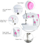 Axooms Adjustable Mini Sewing Machine with Dual Speed, Double Thread, Portable Electric Multi-Function with LED Lights & Foot Pedal for Home Use, Travel, Beginners & DIY Face Masks