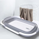 Axooms Foldable Multi-Purpose Pet and Baby Bath Tub with Drain Hole, Portable Plastic Laundry Basket and Storage Basin, Lightweight Space-Saving Design, 60 × 40 × 27.5 cm
