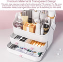 Axooms Makeup Storage & Organizer Drawers, Large 3-Tier Dustproof Acrylic Cosmetics Box with Covers, Skincare Organizer & Wardrobe Display Case