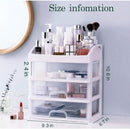 Axooms Makeup Organizer with 3 Drawers for Cosmetics, Brushes, Lotion, Lipstick, Nail Products and Jewelry, White