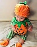 Axooms Baby Boy and Girl Halloween Pumpkin Costume Romper with Hat and Booties