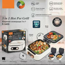 3-in-1 Foldable Electric Hot Pot, Grill & Steamer – 1800W, 2.8L, Non-Stick, Portable