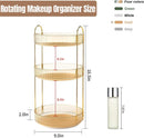 Axooms 360° Rotating Makeup Organizer for Bathroom Countertop, 3-Tier Cosmetic and Perfume Storage Shelf, Gold