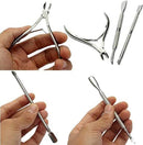 Axooms Stainless Steel Cuticle Removal Tool Set, 3 Pieces