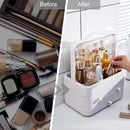 Axooms Clear Acrylic 3-Drawer Storage Box for Vanity, Makeup, Cosmetics and Jewelry, 1 Piece, White