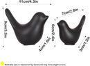 Axooms Small Animal Figurines - Black Bird Statues for Home Decor, Modern Ceramic Desktop & Bookshelf Decor for Bedroom, Living Room, Cabinet & Coffee Table (Black, 2 Pieces)