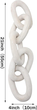Axooms Wooden Decorative Chain - 5 Link, Home, Office & Party Decor (White)