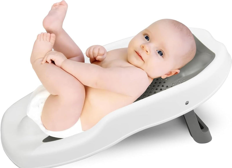 Bathtub Chair & Drainer for Newborns Non-Slip - Grey