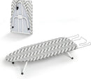 Axooms Foldable Metal Ironing Board with Iron Rest, Small Portable Ironing Board with Heat-Resistant Cotton Cover, Compact Ironing Board for Small Spaces and Travel, 31 x 12 Inch, Gray