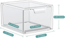 Axooms Stackable Makeup Storage Organizer, 4-Piece Clear Acrylic Storage Drawers with Handles for Vanity, Under-Sink, Kitchen Cabinets & Pantry