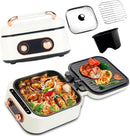3-in-1 Foldable Electric Hot Pot, Grill & Steamer – 1800W, 2.8L, Non-Stick, Portable