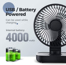 Axooms 4000mAh Double-Ended Spray Fan, Cool Air, 3 New Speeds 2025, USB-C Rechargeable with LED Light Cooler, Touch & Remote Control, 280ml Water Tank, Ice Fill (White)