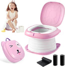 Axooms Portable Foldable Travel Potty for Toddlers, Toilet Training for Boys and Girls, Indoor and Outdoor, Pink
