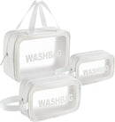 Axooms Transparent Travel Cosmetic Bag Set, 3 Pieces, Clear Toiletry Bags for Women and Girls