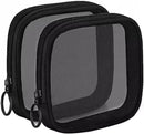 Axooms 2-Pack Black Nylon Mesh Cosmetic Pouches with Zippers, 11.5 × 11.5 cm Travel Makeup Bags