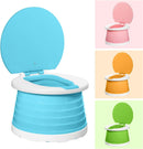 Axooms Portable Travel Potty for Toddlers, Foldable Kids Toilet for Indoor and Outdoor Use, Easy to Carry, Pink and Blue