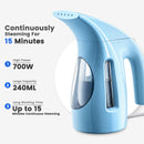 HiLIFE Steamer for Clothes, Portable Handheld Clothing Steamer, 240ml Big Capacity, 700W, Strong Power, Fabric Quick Wrinkle Remover with Brush for Home, Office(ONLY 120V) -Blue