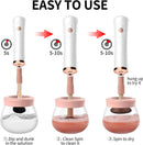 Axooms Automatic Makeup Brush Cleaner and Dryer, Electric Brush Cleaning Machine with 8 Rubber Collars